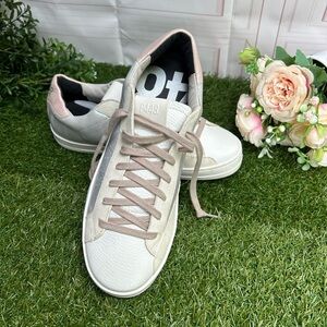 P448 John Pink and White Gray Trim Women's Sneakers Size 40 US 9.5 -10 new